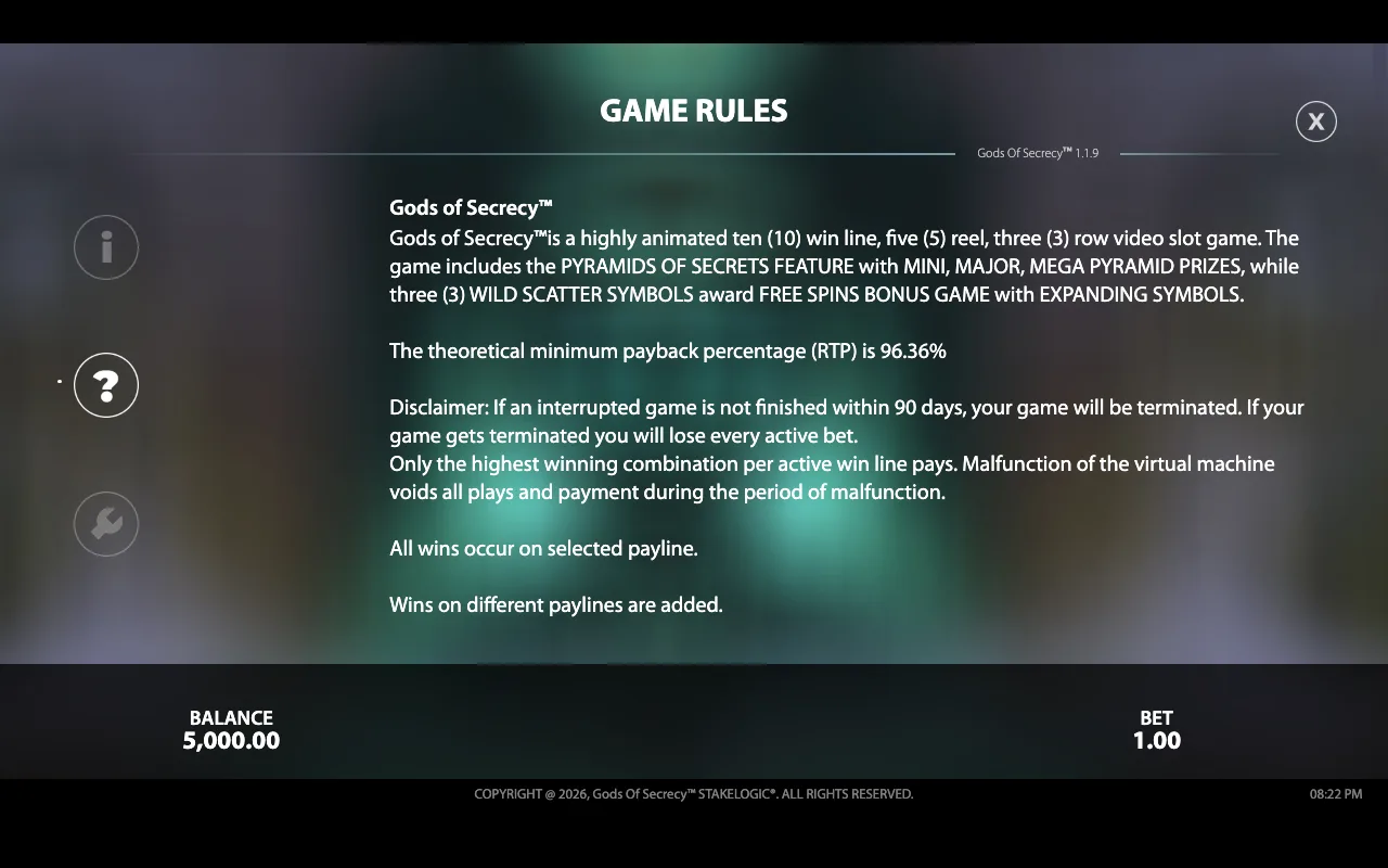 Game rules — Gods of Secrecy