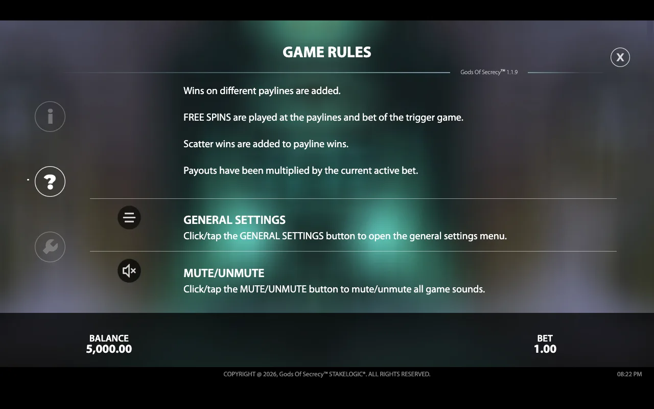 Game rules — Gods of Secrecy