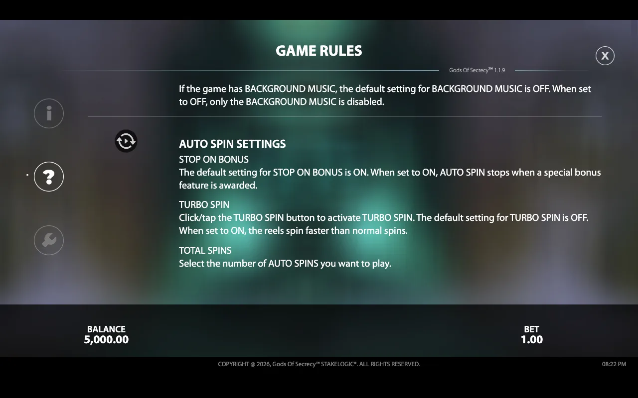 Game rules — Gods of Secrecy