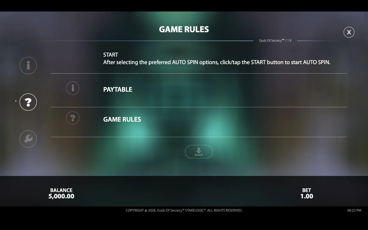 Game rules — Gods of Secrecy
