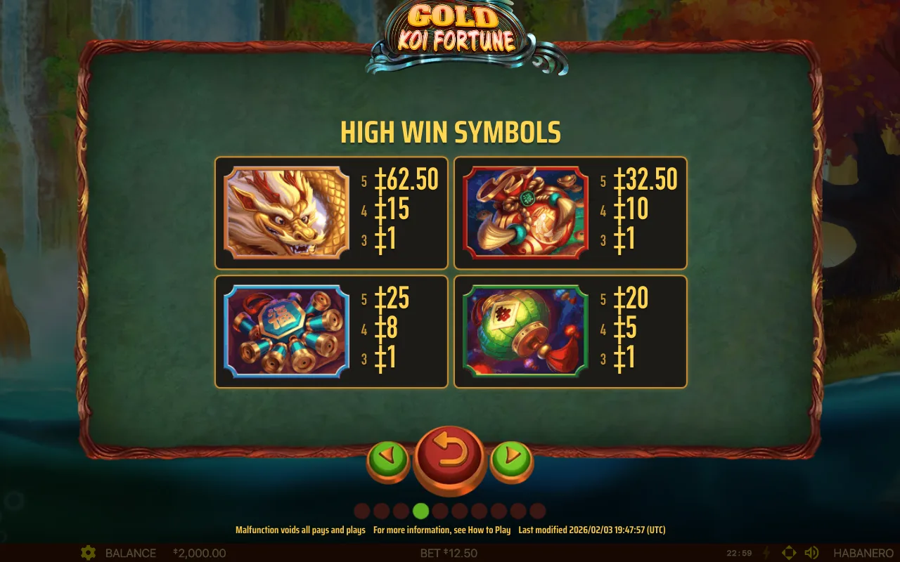 High win symbols — Gold Koi Fortune