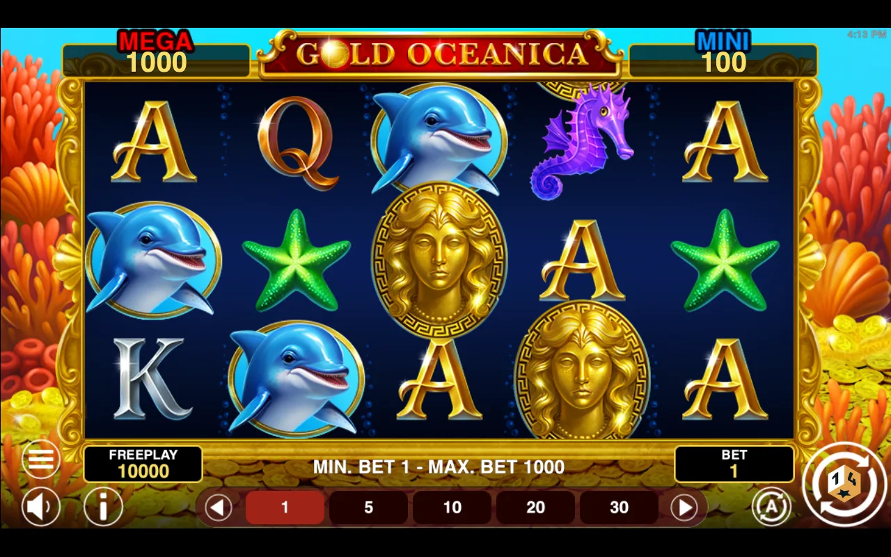 The base game — Gold Oceanica Hold And Win