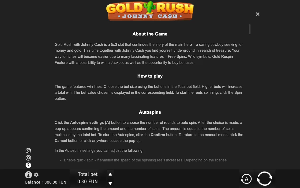 Game rules, page 6 — Gold Rush with Johnny Cash