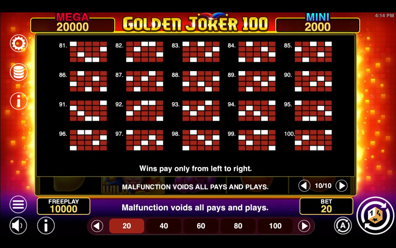 Game rules, page 10 — Golden Joker 100 Hold And Win