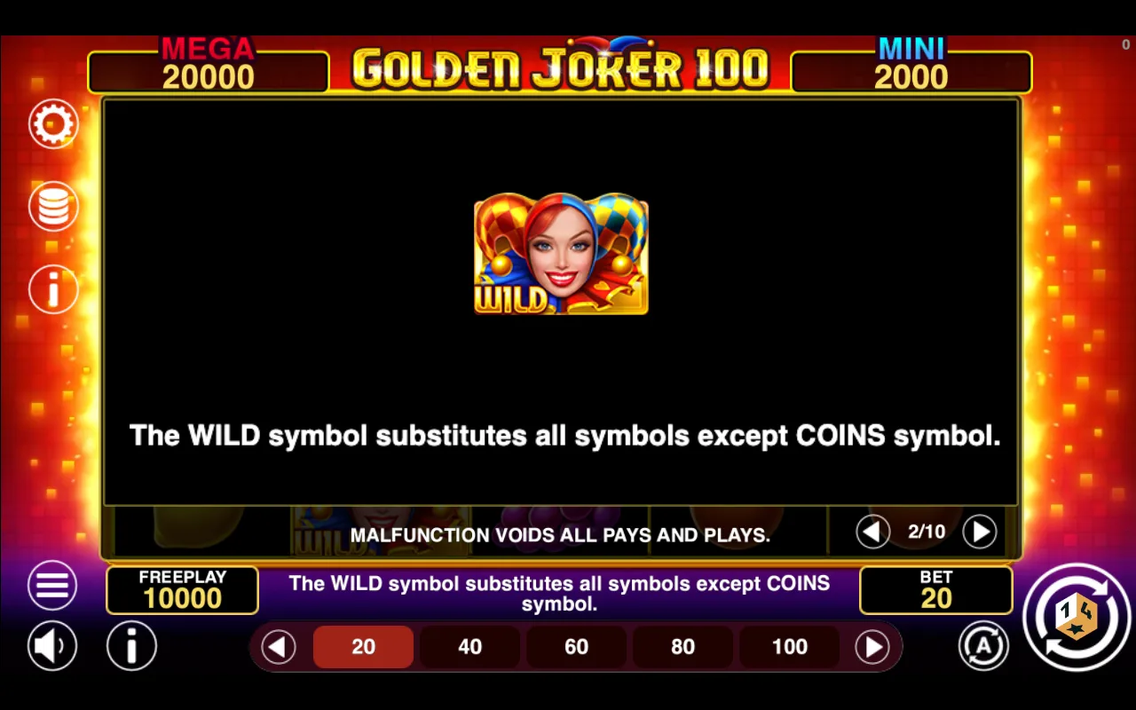 Game rules, page 2 — Golden Joker 100 Hold And Win