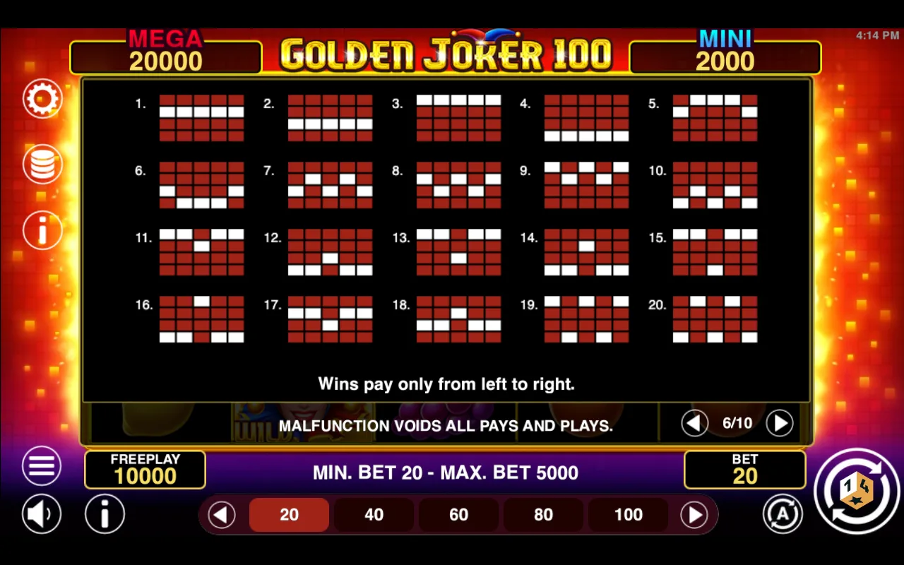 Game rules, page 6 — Golden Joker 100 Hold And Win