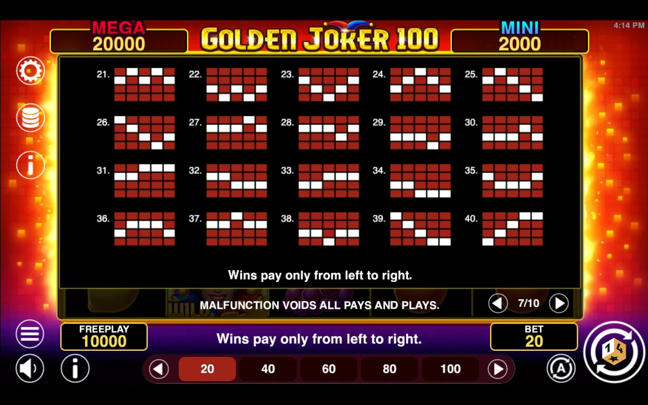 Game rules, page 7 — Golden Joker 100 Hold And Win