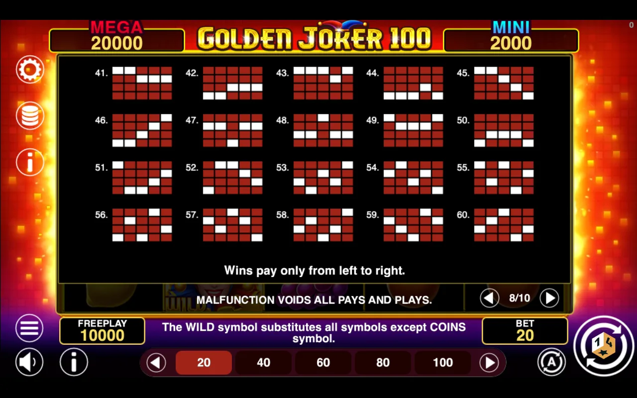 Game rules, page 8 — Golden Joker 100 Hold And Win