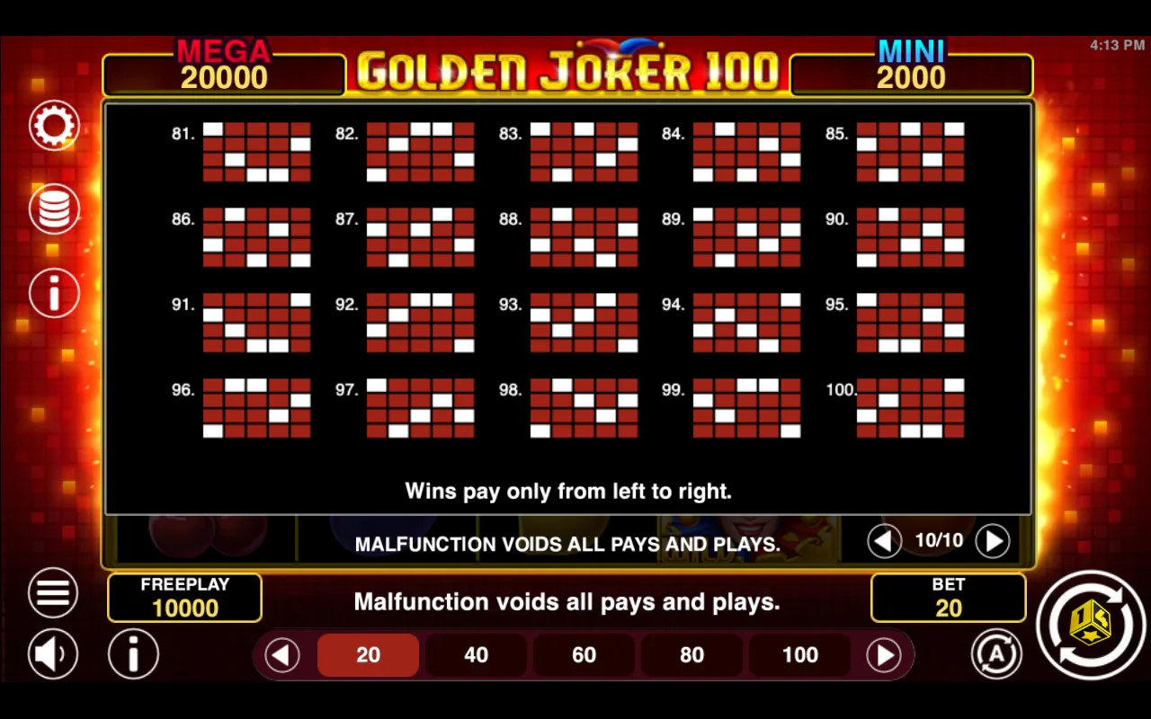 Game rules, page 9 — Golden Joker 100