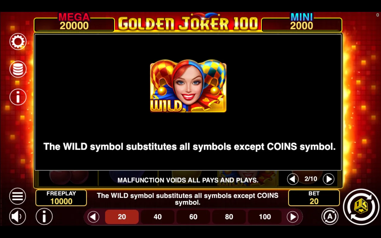 Game rules, page 2 — Golden Joker 100
