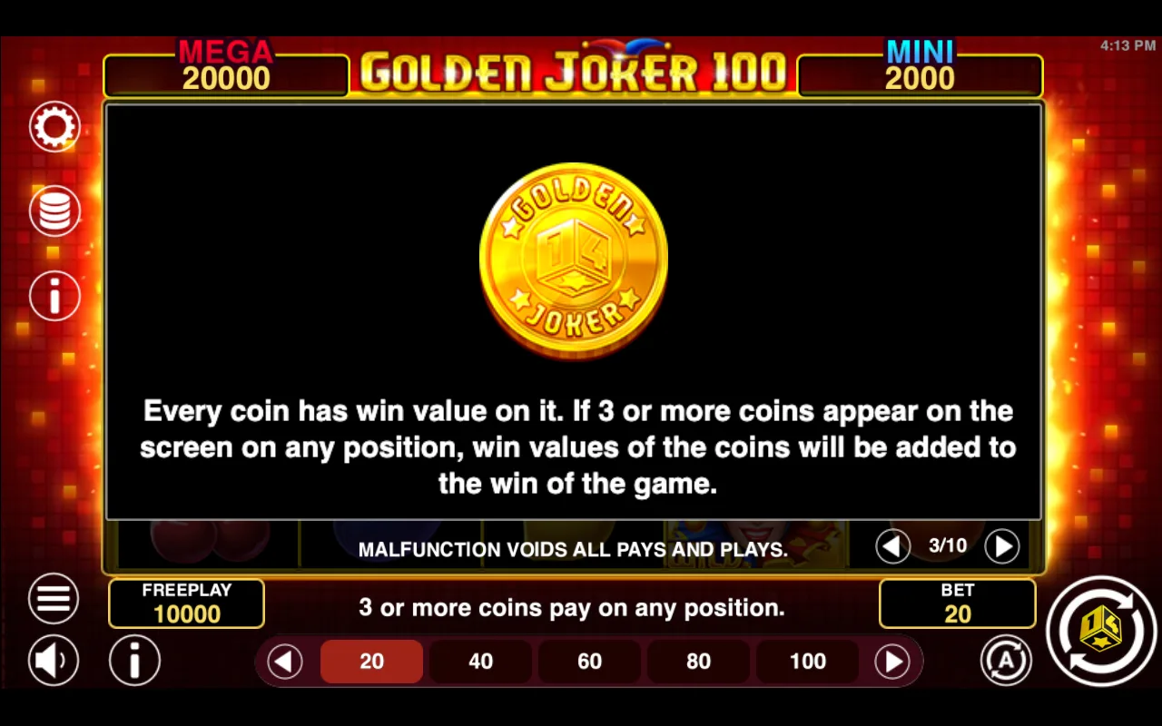 Game rules, page 3 — Golden Joker 100