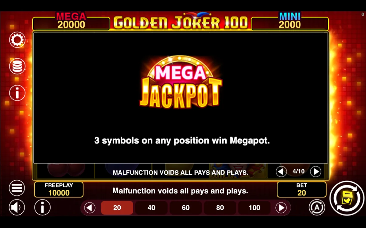 Game rules, page 4 — Golden Joker 100