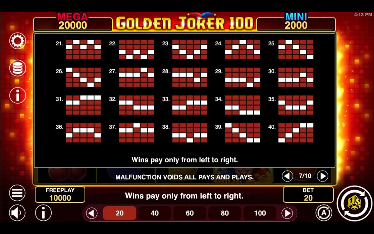 Game rules, page 6 — Golden Joker 100