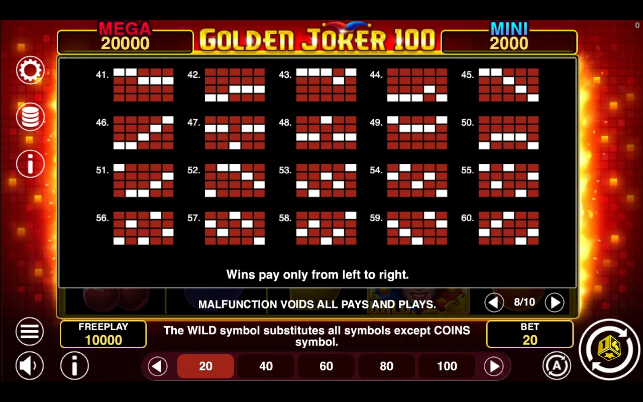 Game rules, page 7 — Golden Joker 100