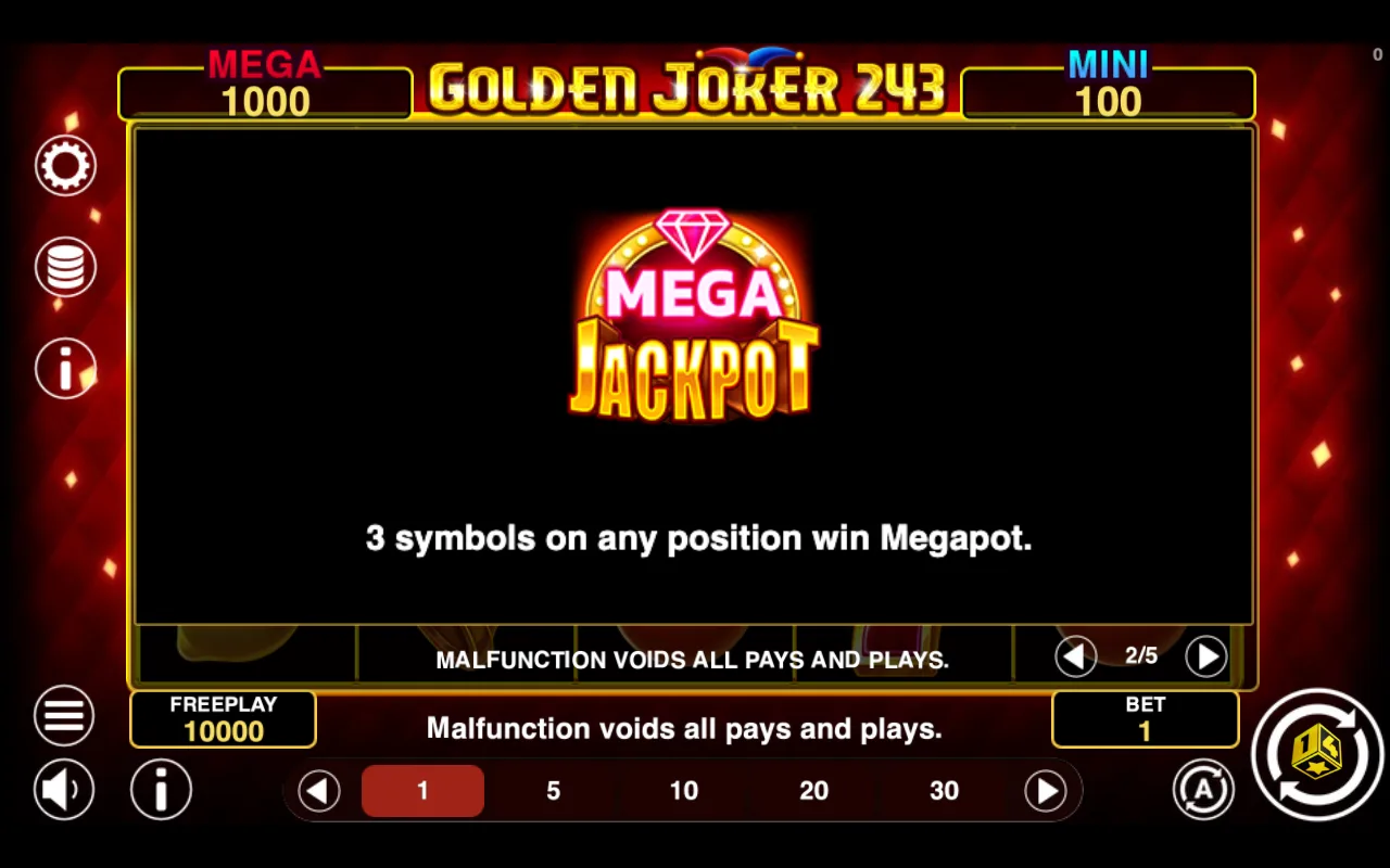 Game rules, page 2 — Golden Joker 243