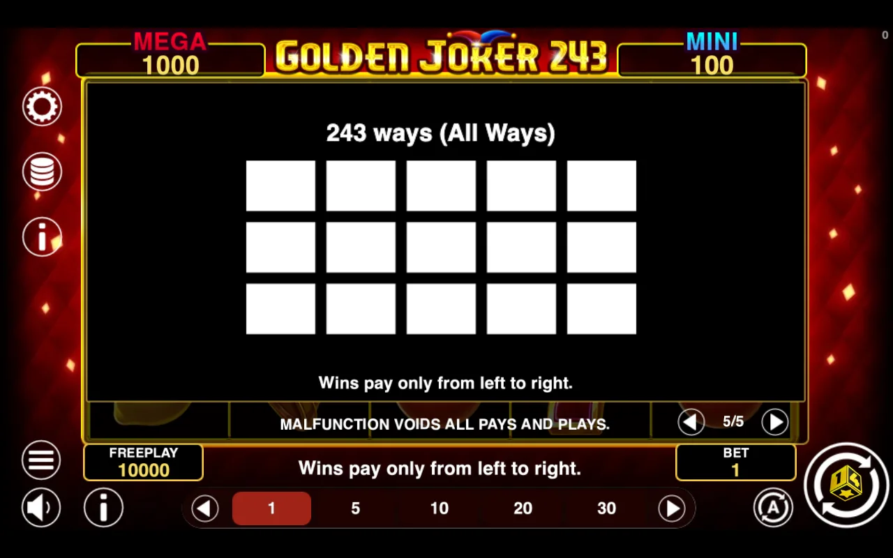 Game rules, page 4 — Golden Joker 243
