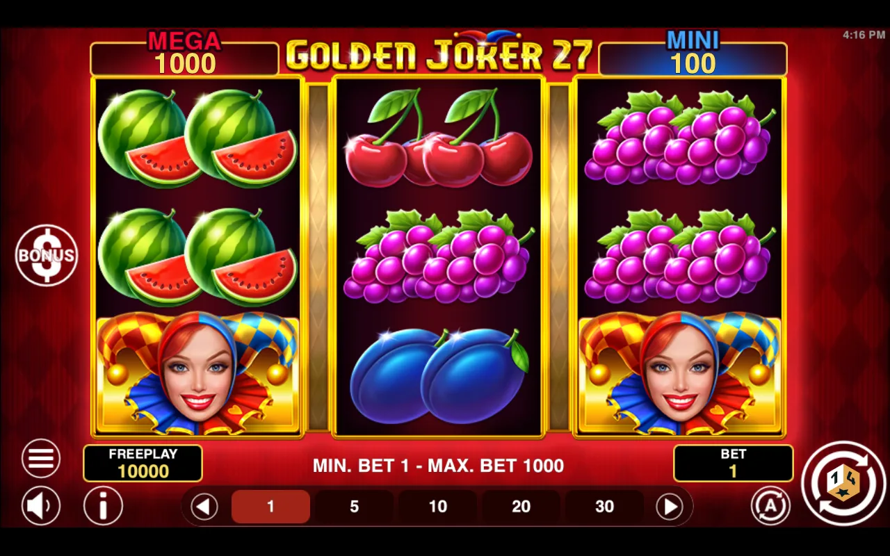The base game — Golden Joker 27 Hold And Win