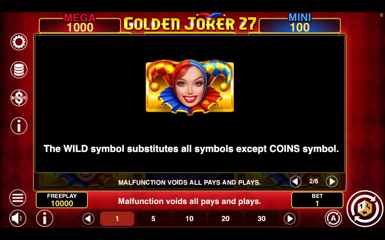 Game rules, page 2 — Golden Joker 27 Hold And Win
