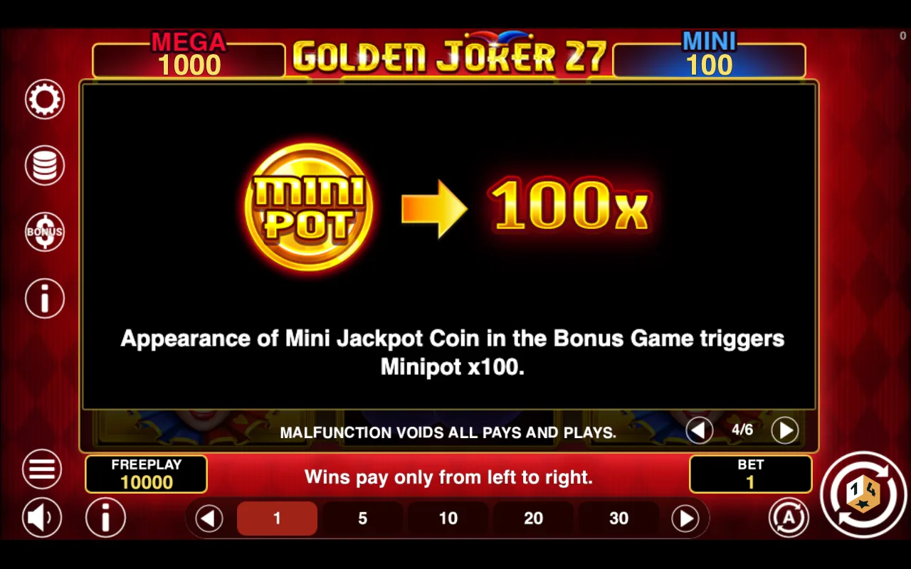 Game rules, page 4 — Golden Joker 27 Hold And Win