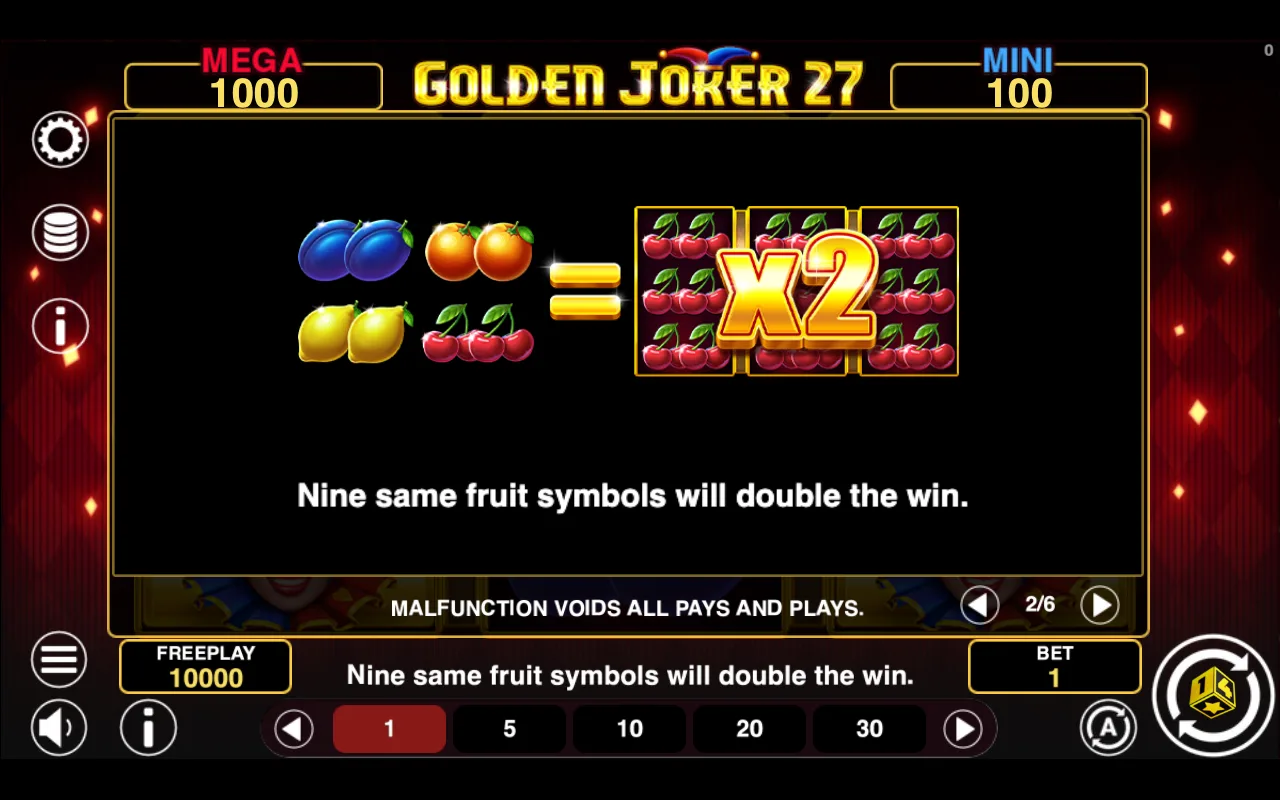 Game rules, page 2 — Golden Joker 27