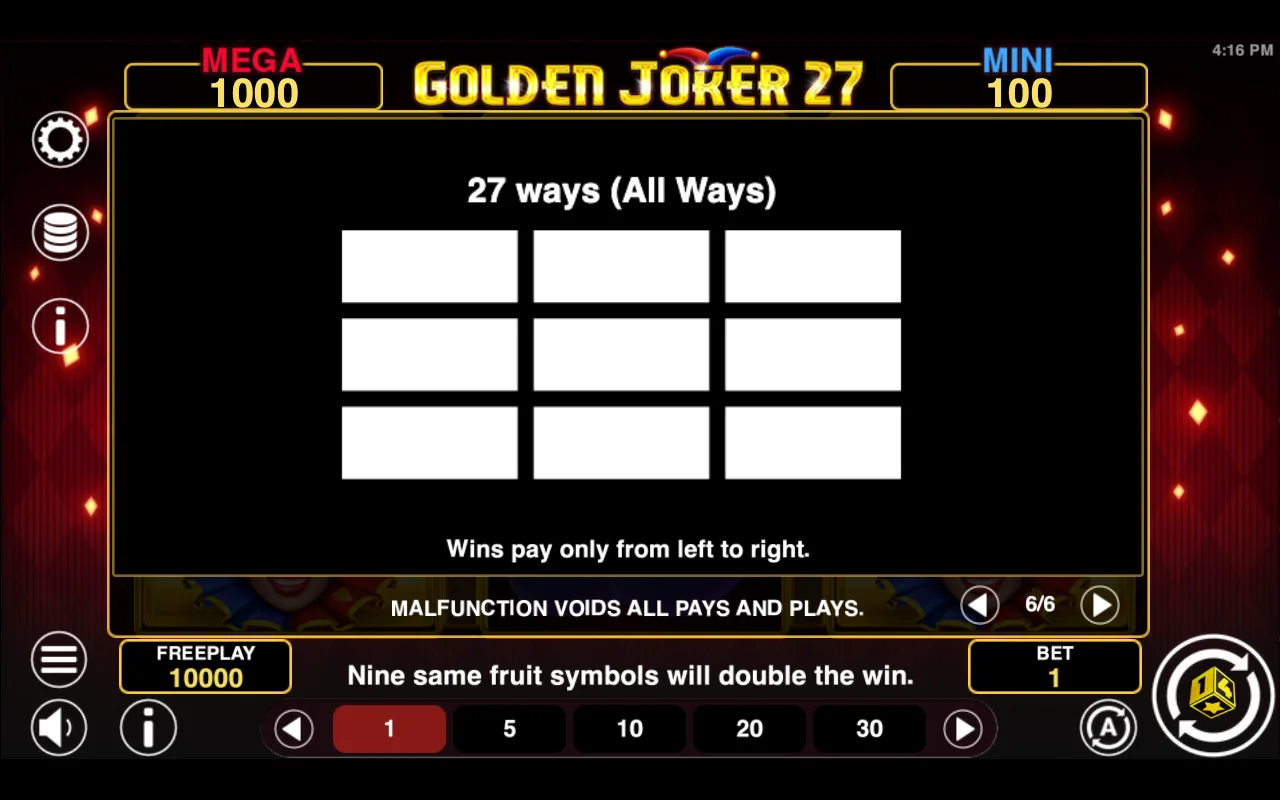 Game rules, page 5 — Golden Joker 27