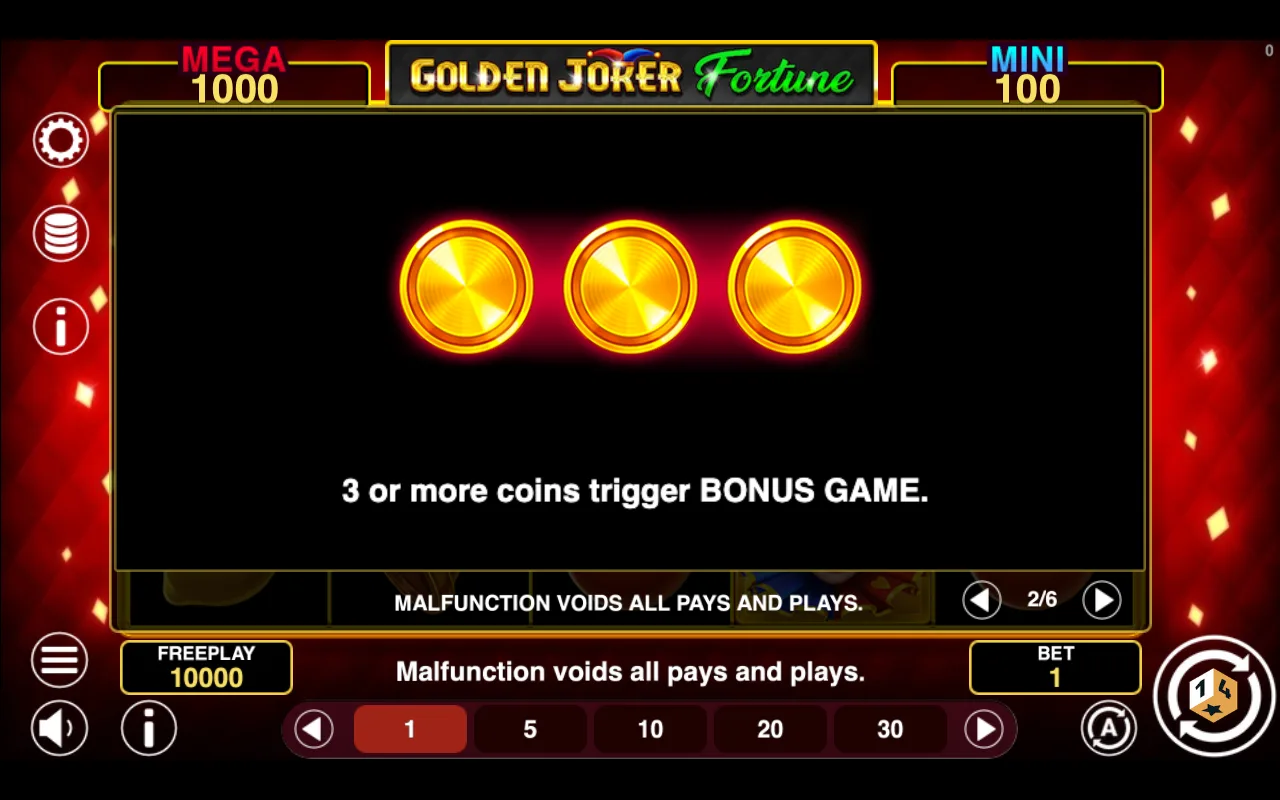 Game rules, page 2 — Golden Joker Fortune