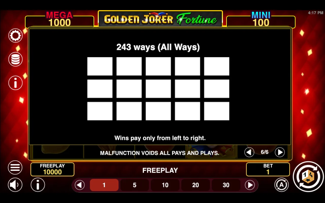 Game rules, page 5 — Golden Joker Fortune