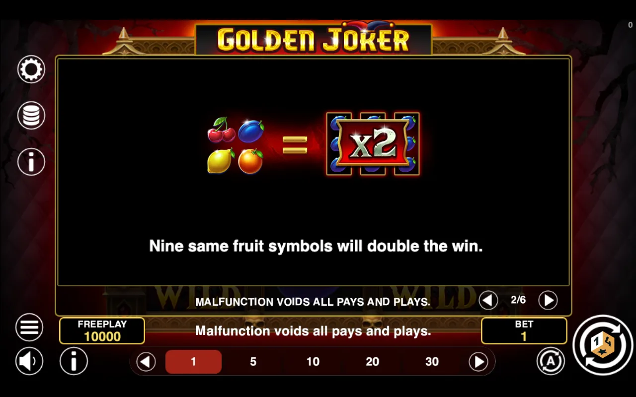 Game rules, page 2 — Golden Joker Halloween