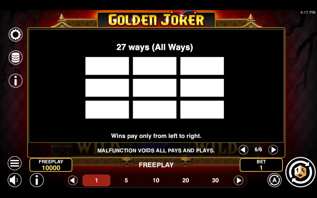 Game rules, page 6 — Golden Joker Halloween