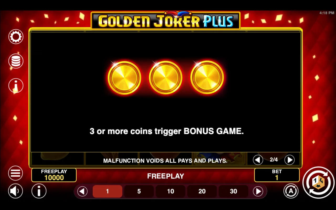 Game rules, page 2 — Golden Joker Plus