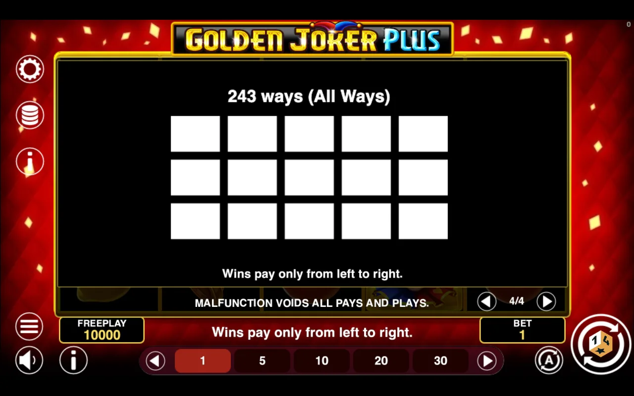 Game rules, page 4 — Golden Joker Plus