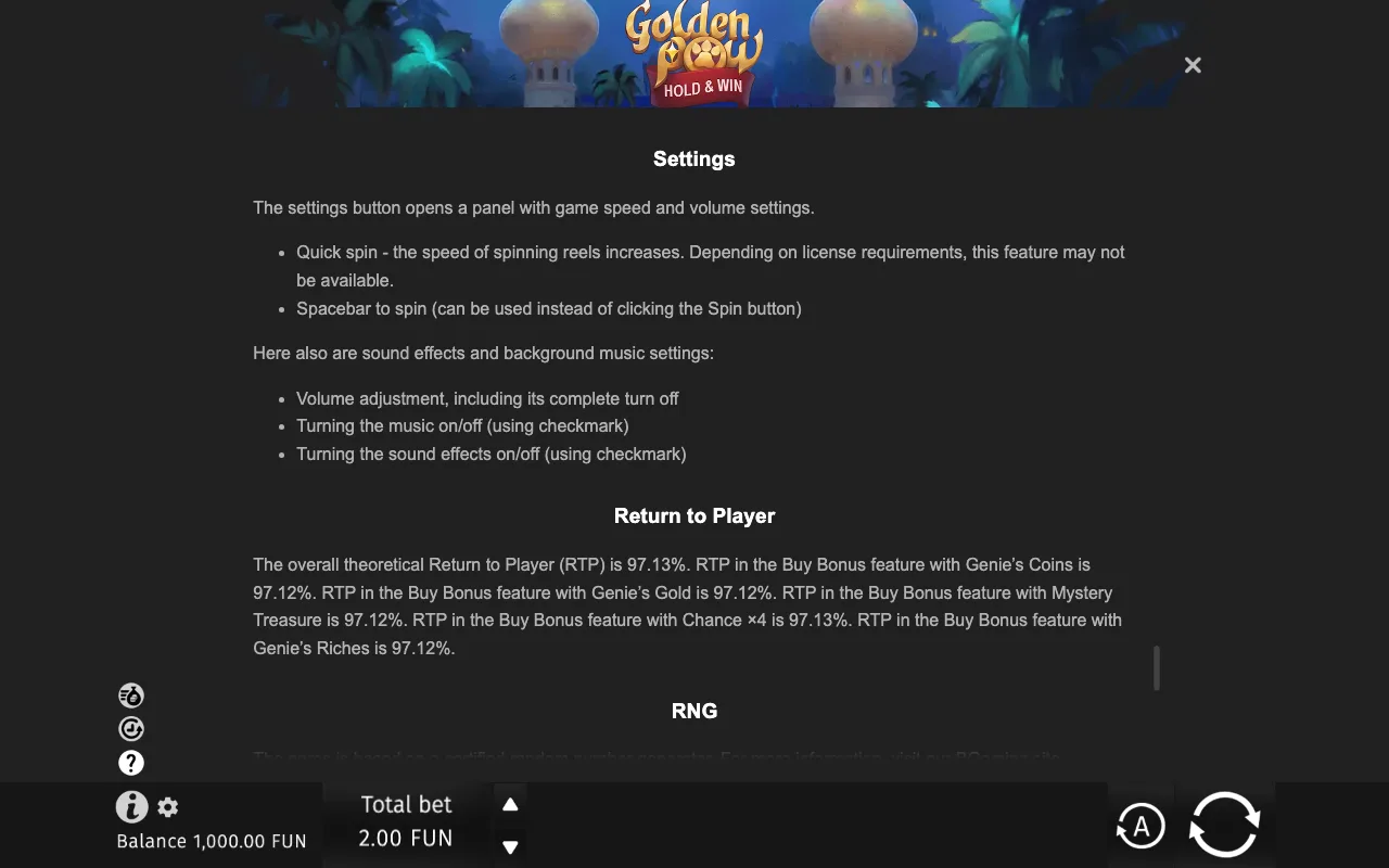 Game rules, page 10 — Golden Paw Hold Win
