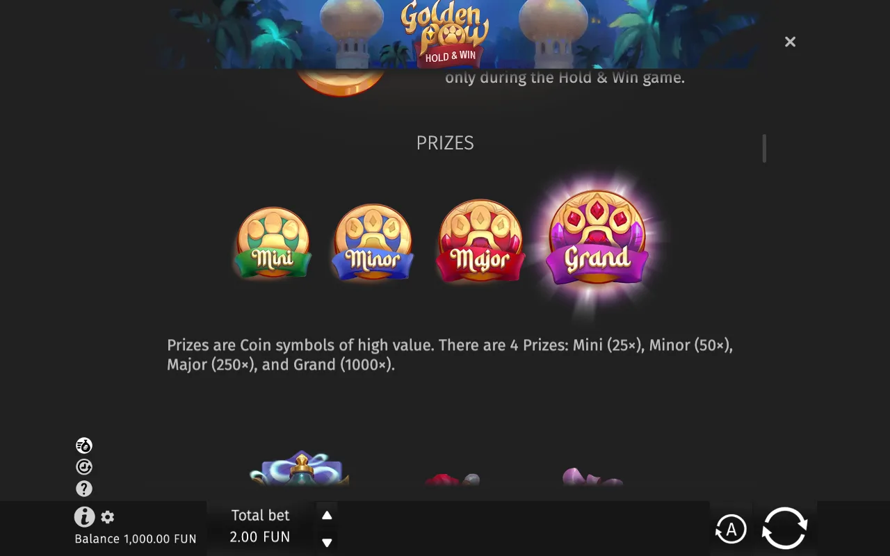 Game rules, page 2 — Golden Paw Hold Win