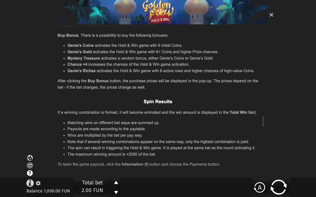 Game rules, page 9 — Golden Paw Hold Win