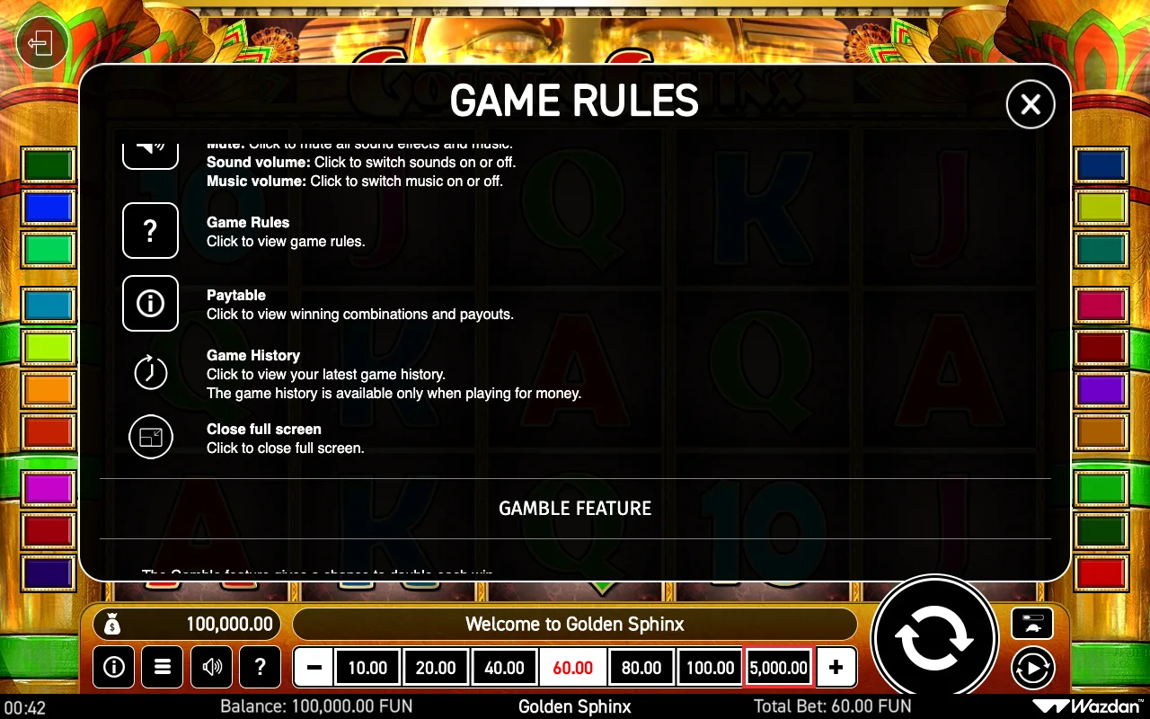 Game rules, page 6 — Golden Sphinx