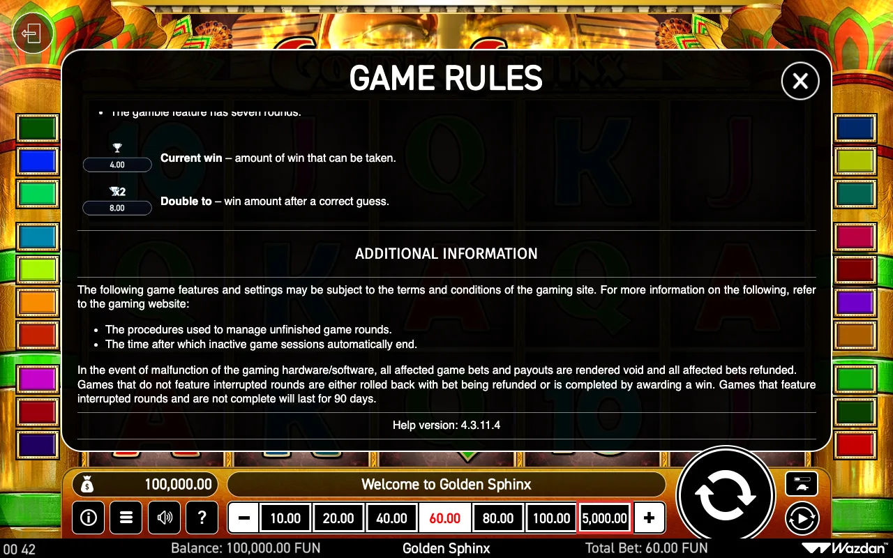 Game rules, page 7 — Golden Sphinx