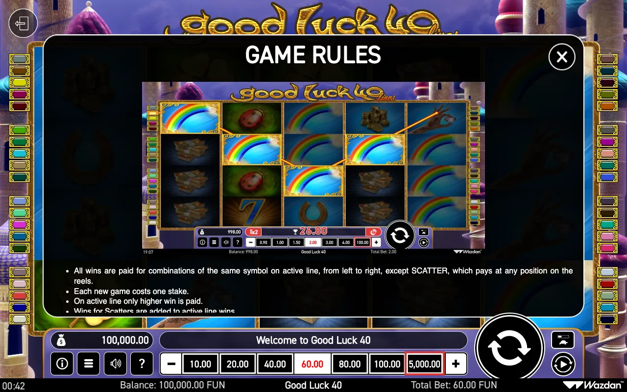 Game rules, page 2 — Good Luck 40