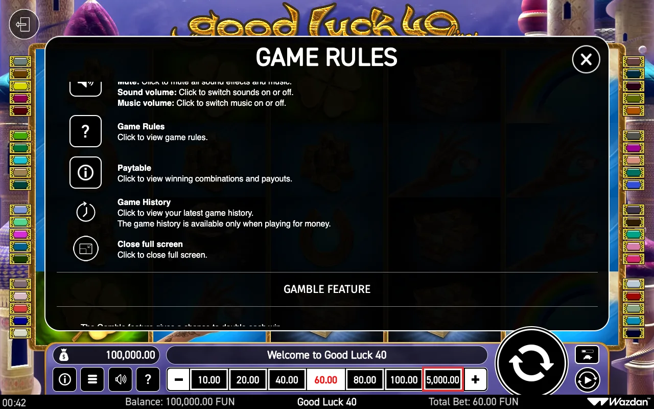 Game rules, page 6 — Good Luck 40