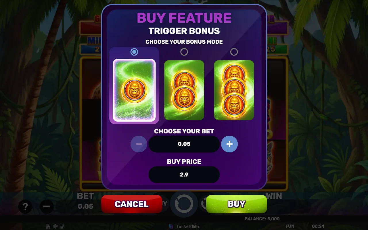 Buying the feature — Gorilla Blast Holdhit 3x3
