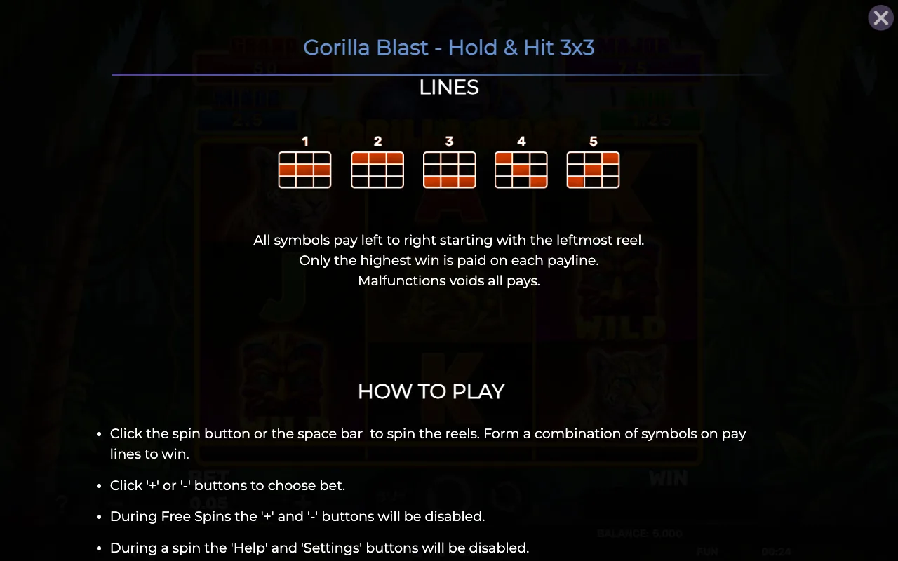 Lines — Gorilla Blast Holdhit 3x3