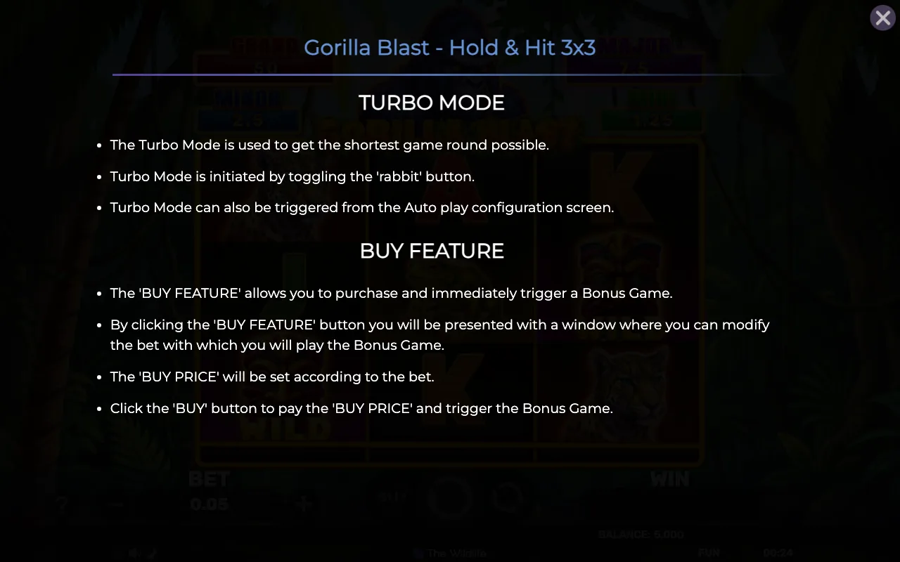 Buy feature — Gorilla Blast Holdhit 3x3