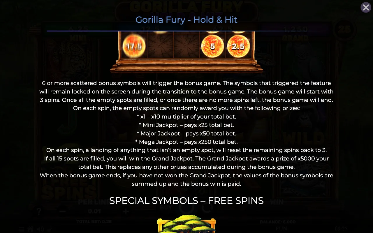 Game rules, page 2 — Gorilla Fury Hold Hit