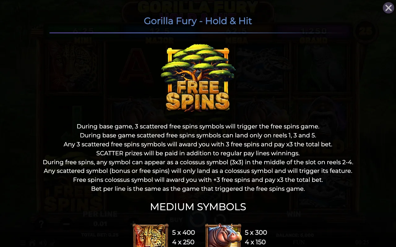 Spins — Gorilla Fury Hold Hit