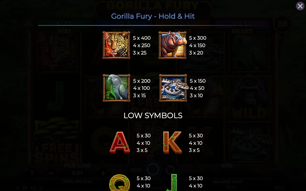 Game rules, page 4 — Gorilla Fury Hold Hit