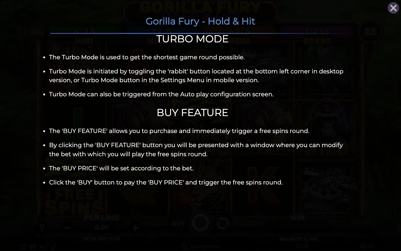 Game rules, page 8 — Gorilla Fury Hold Hit