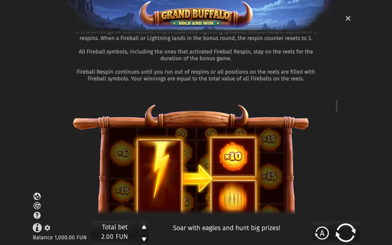 Game rules, page 4 — Grand Buffalo Hold & Win