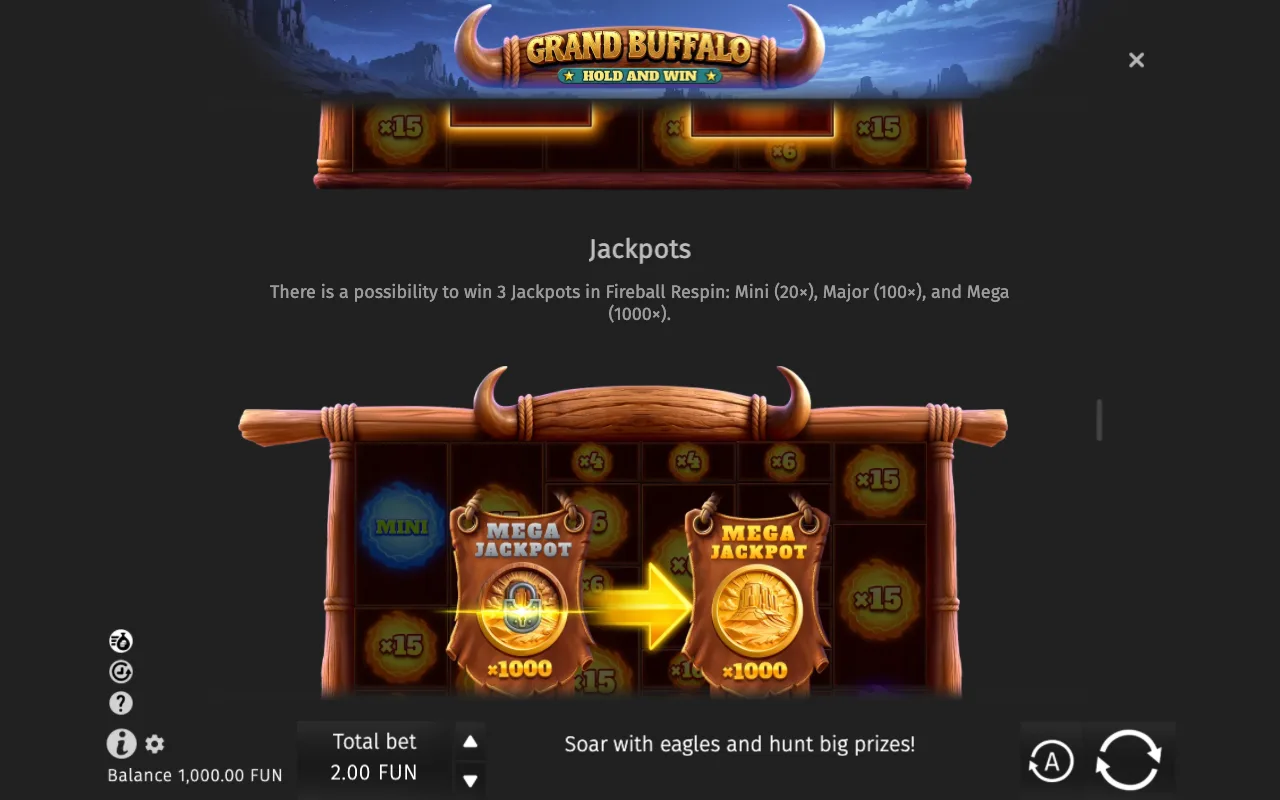 Game rules, page 5 — Grand Buffalo Hold & Win