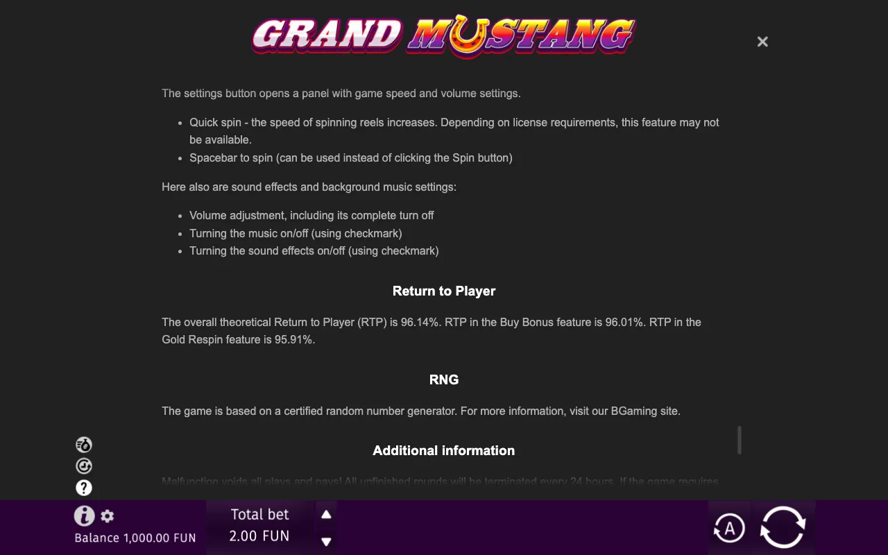 Game rules, page 10 — Grand Mustang