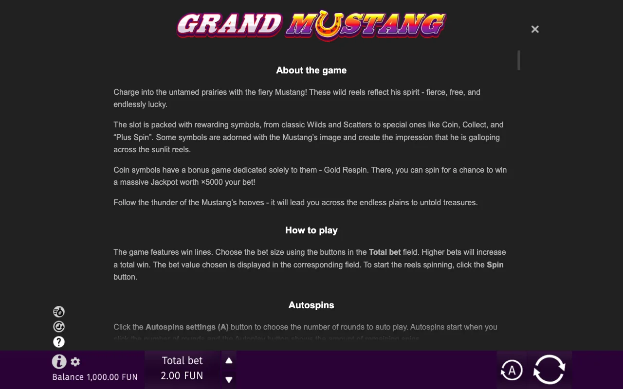 Game rules, page 6 — Grand Mustang