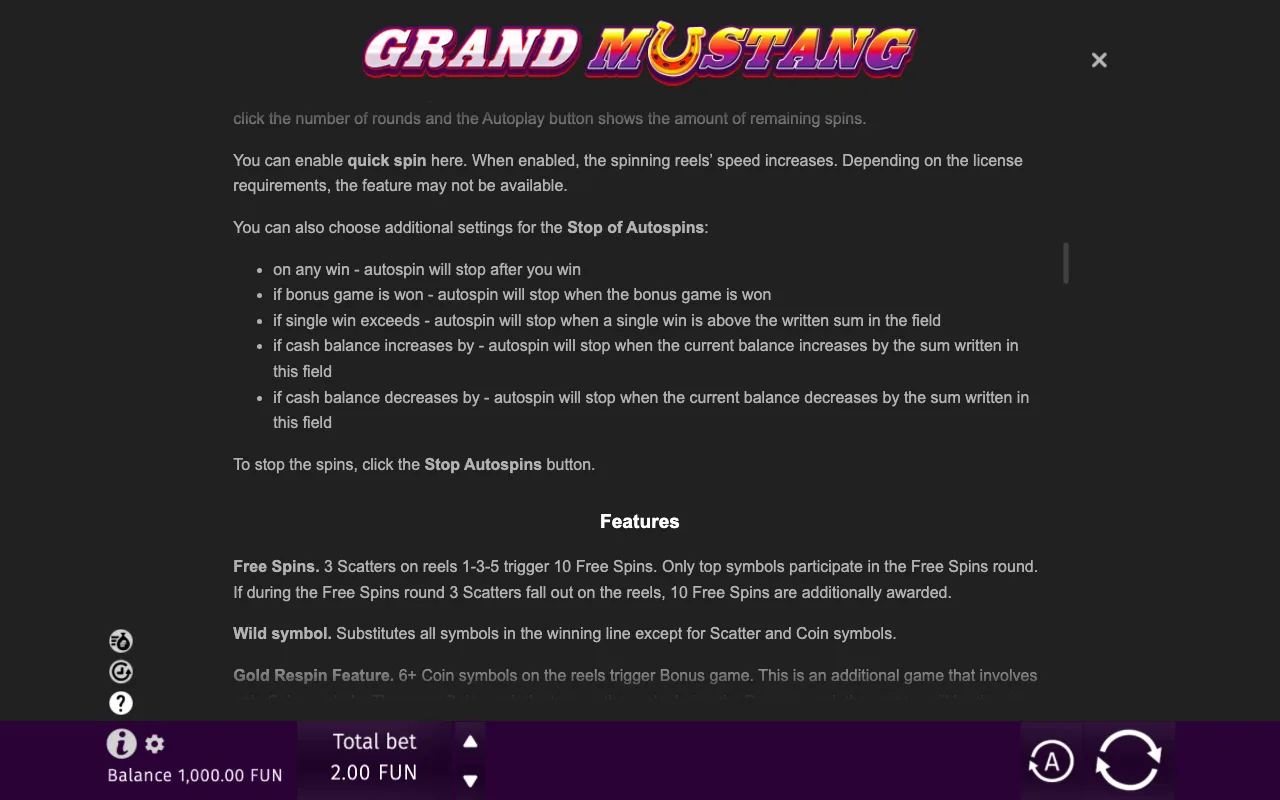 Game rules, page 7 — Grand Mustang